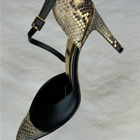 Ted Baker faux python leather strapped high heels gold hardware size 7 excellent - Picture 12 of 16